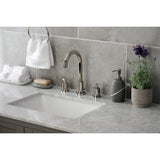 Serena Two-Handle 3-Hole Deck Mount Widespread Bathroom Faucet with Brass Pop-Up Drain