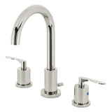 Serena Two-Handle 3-Hole Deck Mount Widespread Bathroom Faucet with Brass Pop-Up Drain