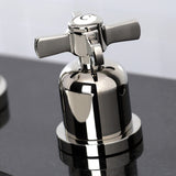Millennium Two-Handle 3-Hole Deck Mount Widespread Bathroom Faucet with Brass Pop-Up