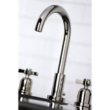 Millennium Two-Handle 3-Hole Deck Mount Widespread Bathroom Faucet with Brass Pop-Up