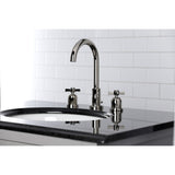 Millennium Two-Handle 3-Hole Deck Mount Widespread Bathroom Faucet with Brass Pop-Up