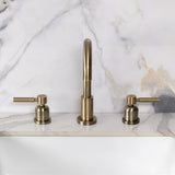 Concord Two-Handle 3-Hole Deck Mount Widespread Bathroom Faucet with Brass Pop-Up