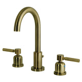 Concord Two-Handle 3-Hole Deck Mount Widespread Bathroom Faucet with Brass Pop-Up