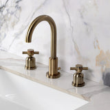Concord Two-Handle 3-Hole Deck Mount Widespread Bathroom Faucet with Brass Pop-Up