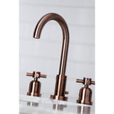 Concord Two-Handle 3-Hole Deck Mount Widespread Bathroom Faucet with Brass Pop-Up