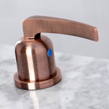 Centurion Two-Handle 3-Hole Deck Mount Widespread Bathroom Faucet with Brass Pop-Up Drain