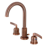 Centurion Two-Handle 3-Hole Deck Mount Widespread Bathroom Faucet with Brass Pop-Up Drain