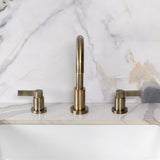 NuvoFusion Two-Handle 3-Hole Deck Mount Widespread Bathroom Faucet with Brass Pop-Up