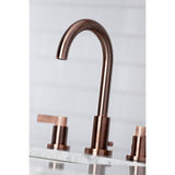 NuvoFusion Two-Handle 3-Hole Deck Mount Widespread Bathroom Faucet with Brass Pop-Up