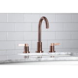 NuvoFusion Two-Handle 3-Hole Deck Mount Widespread Bathroom Faucet with Brass Pop-Up