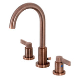 NuvoFusion Two-Handle 3-Hole Deck Mount Widespread Bathroom Faucet with Brass Pop-Up