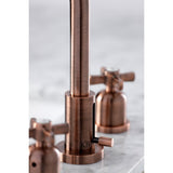 Millennium Two-Handle 3-Hole Deck Mount Widespread Bathroom Faucet with Brass Pop-Up