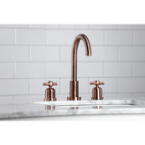 Millennium Two-Handle 3-Hole Deck Mount Widespread Bathroom Faucet with Brass Pop-Up