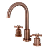 Millennium Two-Handle 3-Hole Deck Mount Widespread Bathroom Faucet with Brass Pop-Up