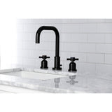 Concord Two-Handle 3-Hole Deck Mount Widespread Bathroom Faucet with Brass Pop-Up