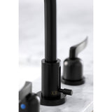 Centurion Two-Handle 3-Hole Deck Mount Widespread Bathroom Faucet with Brass Pop-Up