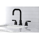 Centurion Two-Handle 3-Hole Deck Mount Widespread Bathroom Faucet with Brass Pop-Up
