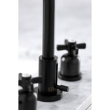 Millennium Two-Handle 3-Hole Deck Mount Widespread Bathroom Faucet with Brass Pop-Up