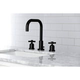 Millennium Two-Handle 3-Hole Deck Mount Widespread Bathroom Faucet with Brass Pop-Up