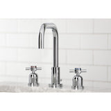 Concord Two-Handle 3-Hole Deck Mount Widespread Bathroom Faucet with Brass Pop-Up