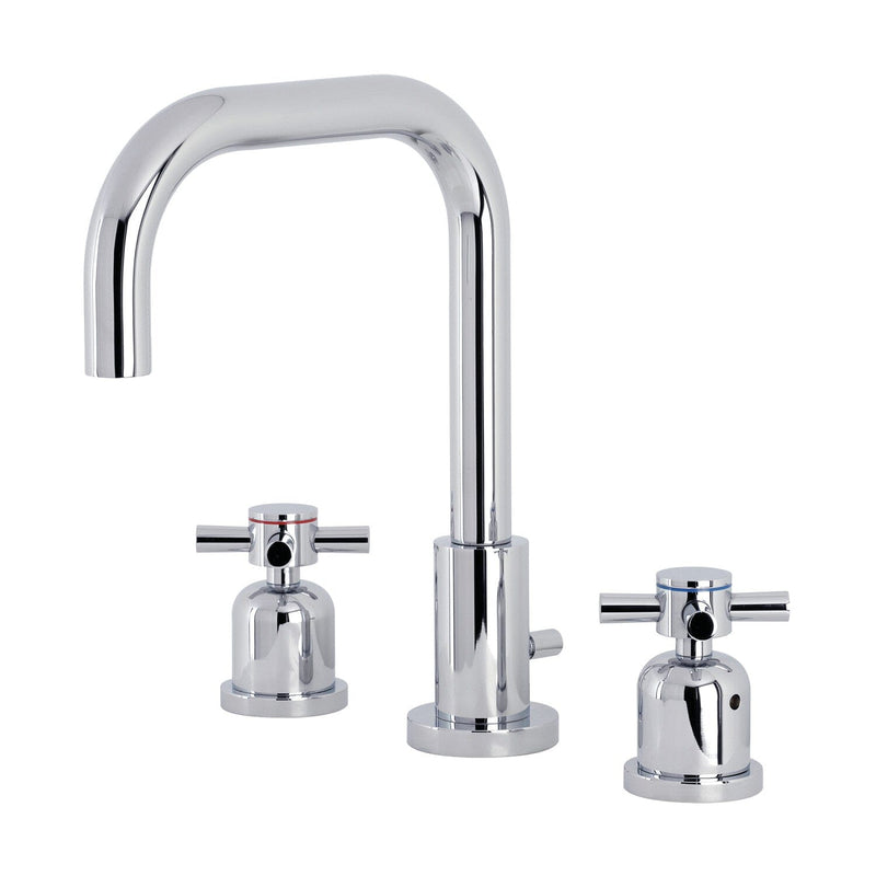 Concord Two-Handle 3-Hole Deck Mount Widespread Bathroom Faucet with Brass Pop-Up
