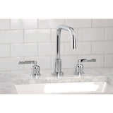 Centurion Two-Handle 3-Hole Deck Mount Widespread Bathroom Faucet with Brass Pop-Up