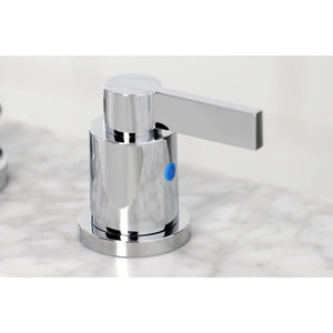 NuvoFusion Two-Handle 3-Hole Deck Mount Widespread Bathroom Faucet with Brass Pop-Up