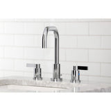 NuvoFusion Two-Handle 3-Hole Deck Mount Widespread Bathroom Faucet with Brass Pop-Up