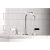 NuvoFusion Two-Handle 3-Hole Deck Mount Widespread Bathroom Faucet with Brass Pop-Up