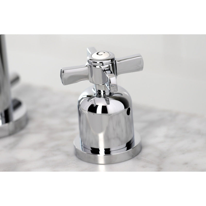 Millennium Two-Handle 3-Hole Deck Mount Widespread Bathroom Faucet with Brass Pop-Up
