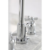 Millennium Two-Handle 3-Hole Deck Mount Widespread Bathroom Faucet with Brass Pop-Up