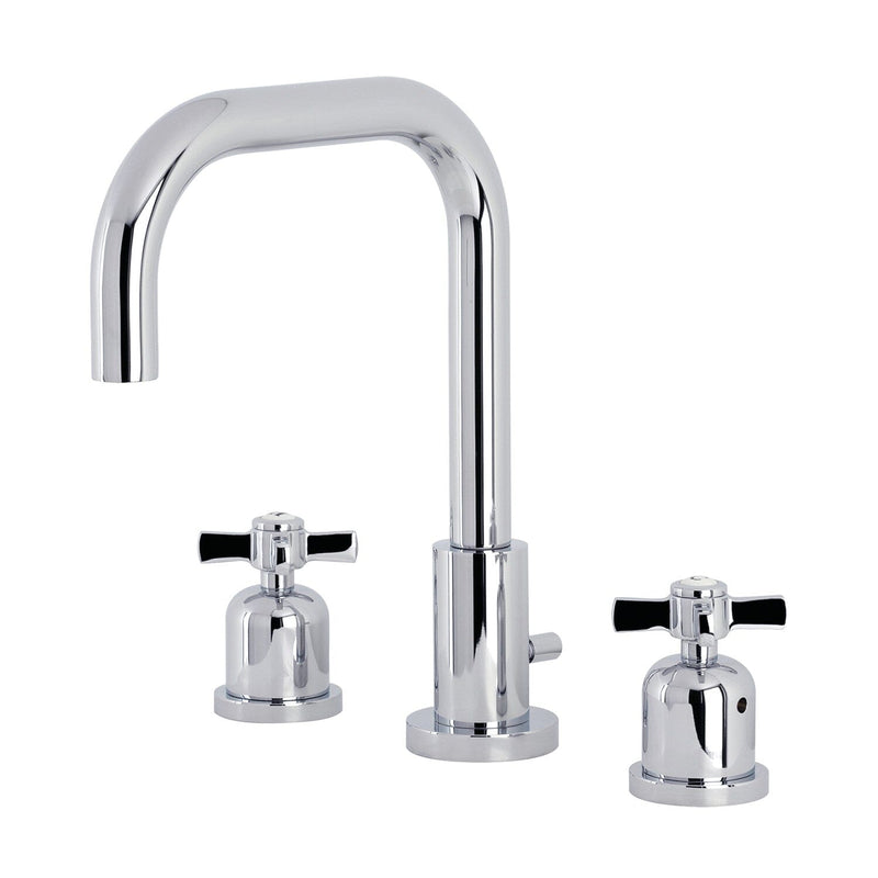Millennium Two-Handle 3-Hole Deck Mount Widespread Bathroom Faucet with Brass Pop-Up