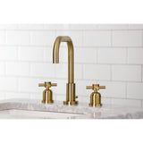 Concord Two-Handle 3-Hole Deck Mount Widespread Bathroom Faucet with Brass Pop-Up