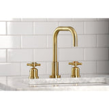 Concord Two-Handle 3-Hole Deck Mount Widespread Bathroom Faucet with Brass Pop-Up