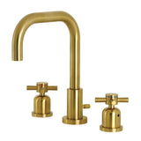 Concord Two-Handle 3-Hole Deck Mount Widespread Bathroom Faucet with Brass Pop-Up
