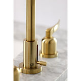 Centurion Two-Handle 3-Hole Deck Mount Widespread Bathroom Faucet with Brass Pop-Up