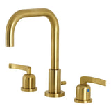 Centurion Two-Handle 3-Hole Deck Mount Widespread Bathroom Faucet with Brass Pop-Up
