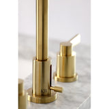 NuvoFusion Two-Handle 3-Hole Deck Mount Widespread Bathroom Faucet with Brass Pop-Up