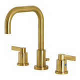 NuvoFusion Two-Handle 3-Hole Deck Mount Widespread Bathroom Faucet with Brass Pop-Up