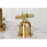 Millennium Two-Handle 3-Hole Deck Mount Widespread Bathroom Faucet with Brass Pop-Up