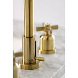 Millennium Two-Handle 3-Hole Deck Mount Widespread Bathroom Faucet with Brass Pop-Up
