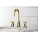 Millennium Two-Handle 3-Hole Deck Mount Widespread Bathroom Faucet with Brass Pop-Up
