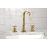 Millennium Two-Handle 3-Hole Deck Mount Widespread Bathroom Faucet with Brass Pop-Up
