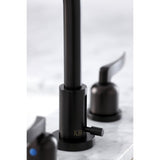 Centurion Two-Handle 3-Hole Deck Mount Widespread Bathroom Faucet with Brass Pop-Up