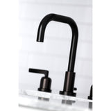 Centurion Two-Handle 3-Hole Deck Mount Widespread Bathroom Faucet with Brass Pop-Up
