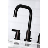 NuvoFusion Two-Handle 3-Hole Deck Mount Widespread Bathroom Faucet with Brass Pop-Up