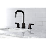 NuvoFusion Two-Handle 3-Hole Deck Mount Widespread Bathroom Faucet with Brass Pop-Up