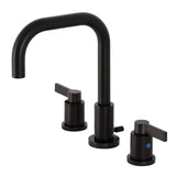 NuvoFusion Two-Handle 3-Hole Deck Mount Widespread Bathroom Faucet with Brass Pop-Up