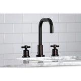 Millennium Two-Handle 3-Hole Deck Mount Widespread Bathroom Faucet with Brass Pop-Up