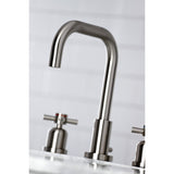 Concord Two-Handle 3-Hole Deck Mount Widespread Bathroom Faucet with Brass Pop-Up